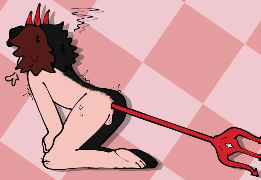 Image long_hair,1boy,black_hair,male,sweat,red_hair,colored,two_tone_hair,horns,male_only,color,shadow,balls,riding,testicles,shoulder_length_hair,masturbation,bent_over,two_tone_body,horn,on_knees,horny_male,male_focus,toony,horny,chonny's_charming_chaos_compendium,chonny_jash,jashmychonny,red_horns,shivering,sigh,quiver,balls_behind_legs,balls_between_legs,balls_between_thighs,incorrect_use_of_trident,riding_toy,self_pleasure,sexual_frustration,soul_jash,the_soul_(chonny_jash),trident