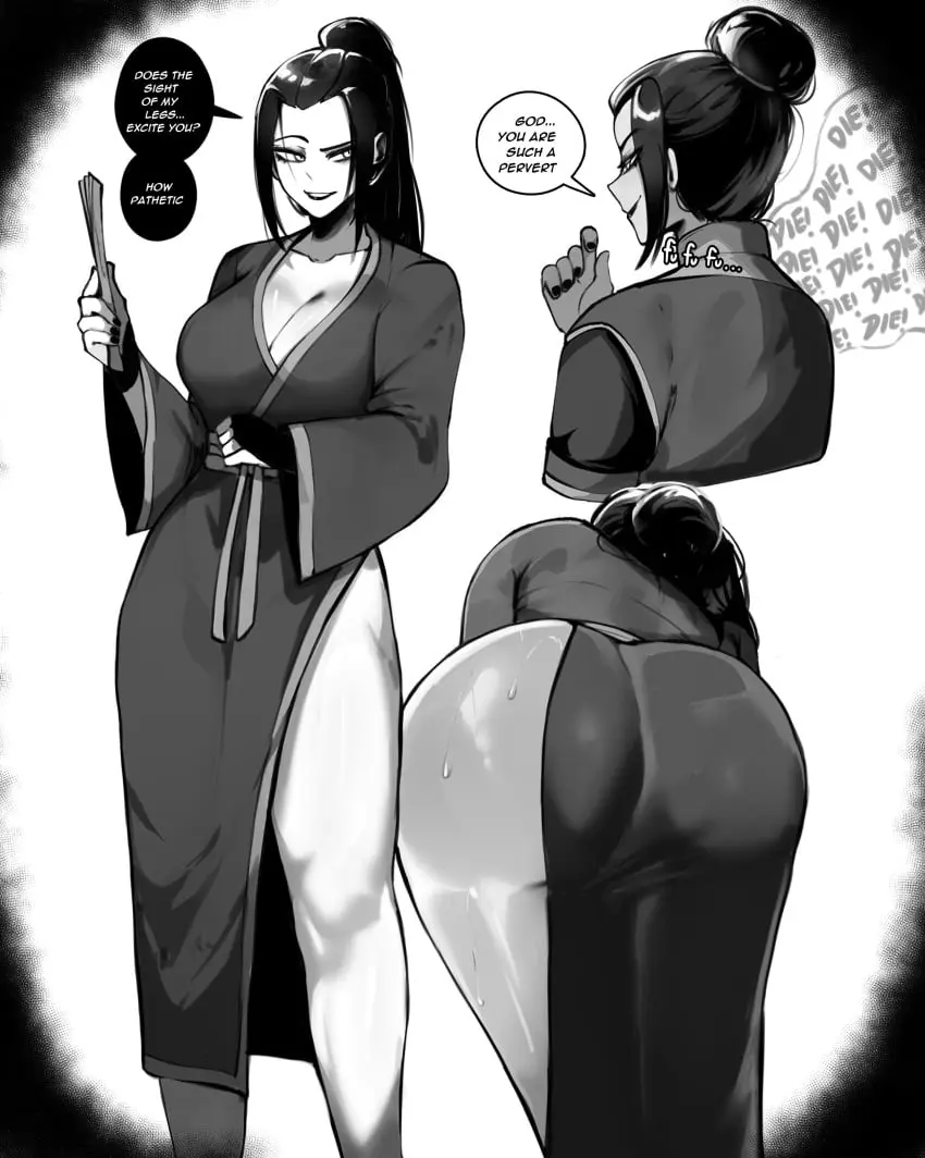 Image 1girls,big_breasts,breasts,clothed,female,female_only,large_breasts,mostly_clothed,black_hair,sweat,ass,big_ass,big_butt,huge_ass,huge_butt,sweaty_butt,thick_thighs,thighs,huge_breasts,fat_ass,text,thick,thick_ass,tied_hair,busty,curvy,curvy_body,curvy_female,curvy_figure,dark_hair,black_and_white,monochrome,english_text,curvaceous,curves,sweating,sweaty,princess,large_ass,large_butt,avatar_legends,avatar_the_last_airbender,azula,fire_nation,royalty,nickelodeon,sweaty_ass,robe,royal,nightgown,good_artwork,bathrobe,butt_cheeks,clevage,leg_focus,masoq095,sadist