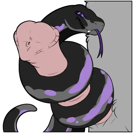 Image male,penis,duo,male_only,purple_eyes,genitals,mammal,black_body,reptile,scalie,feral,equid,equine,horse,snake,rigel_(draskmacaw),symrea,telegram_sticker