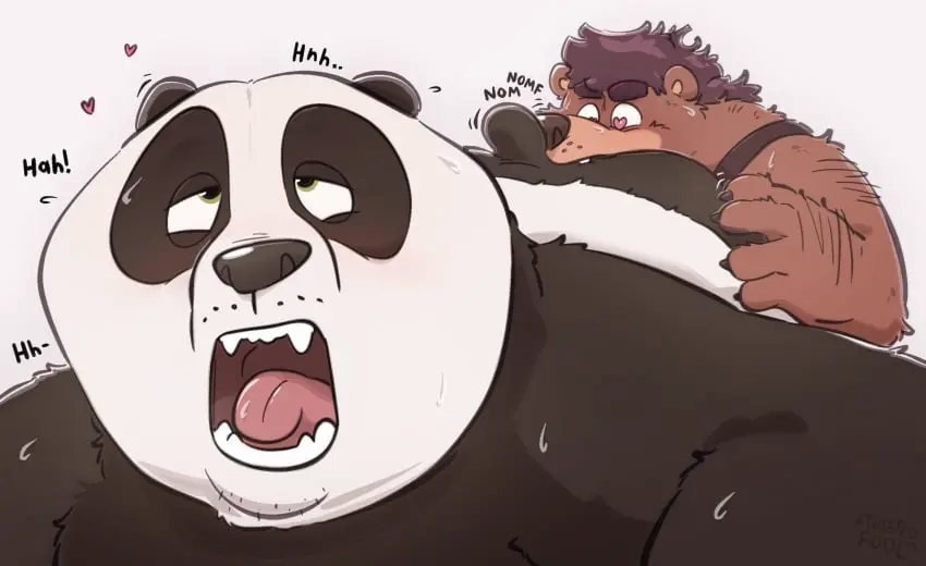 Image hi_res,male,oral,ass,big_butt,sex,duo,anal,male/male,male_only,anthro,green_eyes,looking_pleasured,fur,mammal,bear,brown_fur,brown_body,heart_symbol,overweight,rimming,overweight_male,dreamworks,heart_eyes,overweight_anthro,giant_panda,kung_fu_panda,master_po_ping,bearafterall,black_and_white_fur,po