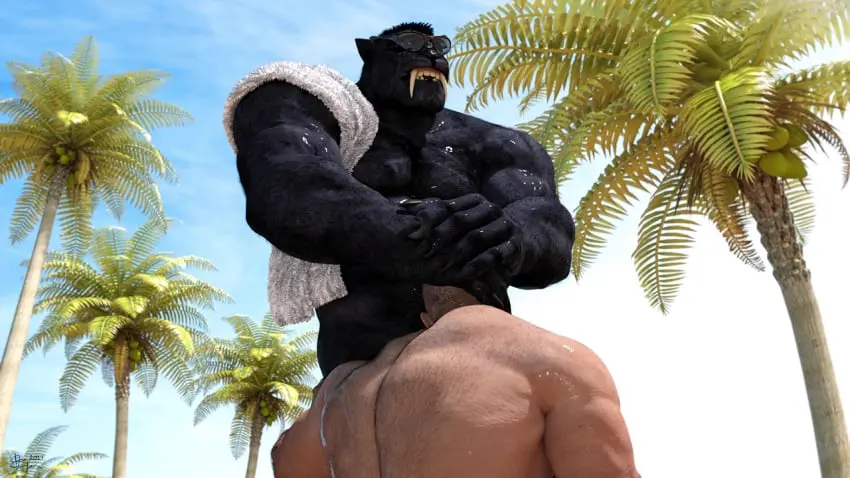 Image human,standing,black_hair,hand_on_head,male,nude,oral,sex,duo,kneeling,muscular,muscular_male,beach,sky,male/male,teeth,eyewear,hair,anthro,3d,fur,low-angle_view,mammal,muscular_anthro,black_body,fangs,irrumatio,interspecies,outside,towel,tree,male_focus,penile,plant,felid,blue_sky,day,sunglasses,black_fur,pantherine,16:9,sabertooth_(anatomy),face_fucking,mohawk,widescreen,back_muscles,palm_tree,muscular_human,towel_on_shoulder,2017,ad-games,christopher_(ad-games),kerak