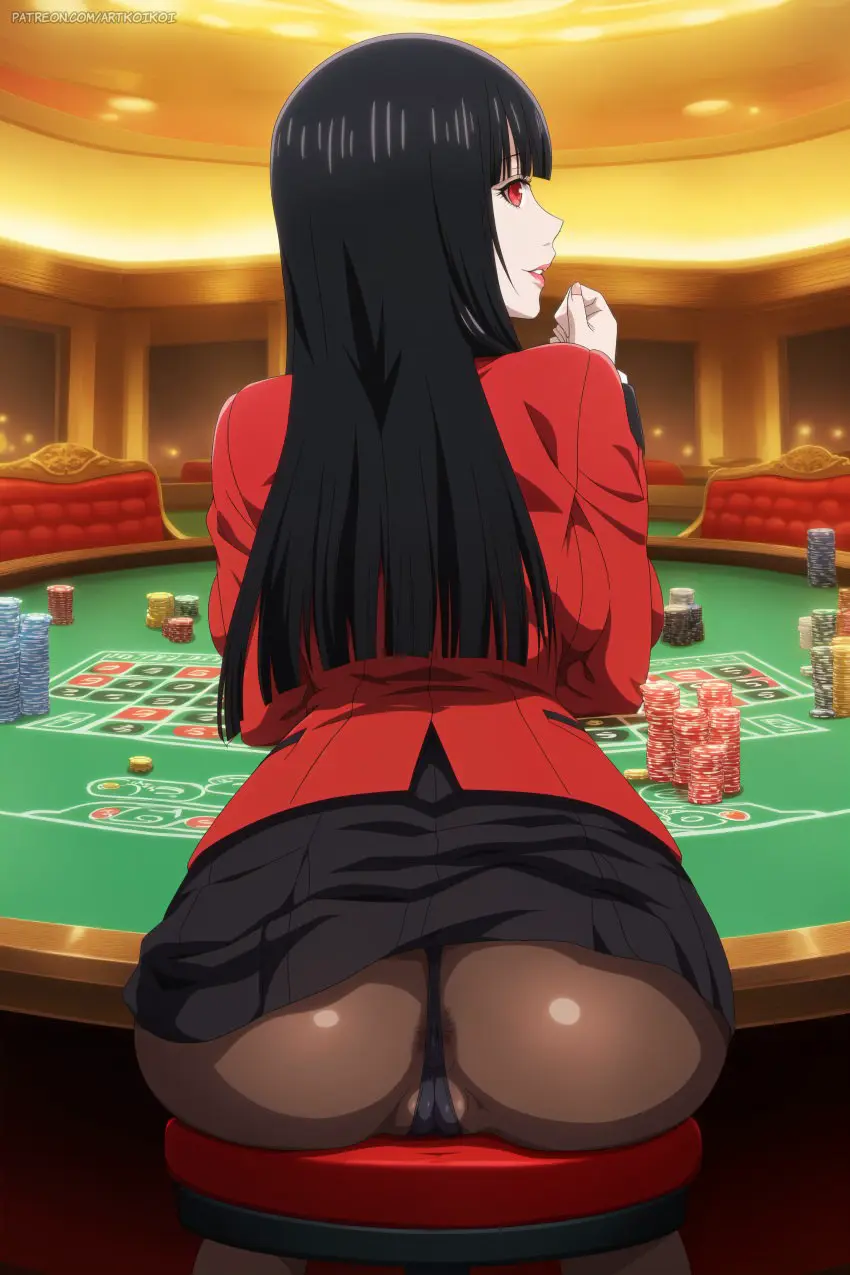 Image 1girls,clothed,female,female_only,hi_res,highres,human,human_only,light-skinned_female,light_skin,long_hair,looking_at_viewer,solo,bangs,panties,ass,looking_back,ai_generated,clothed_female,solo_female,2d,schoolgirl,poker_table,school_uniform,skirt,rear_view,2d_(artwork),ass_focus,2024,back_view,artkoikoi,looking_back_at_viewer,pantyhose,naughty_face,human_female,koikoi,very_high_resolution,kakegurui,schoolgirl_uniform,female_protagonist,jabami_yumeko