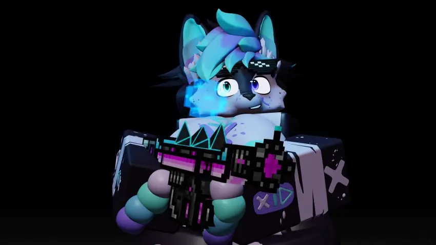 Image 1girls,female,furry,tagme,3d,commission,roblox,robloxian,gun,caffinatedbuns,pixel_gun,pixel_gun_3d