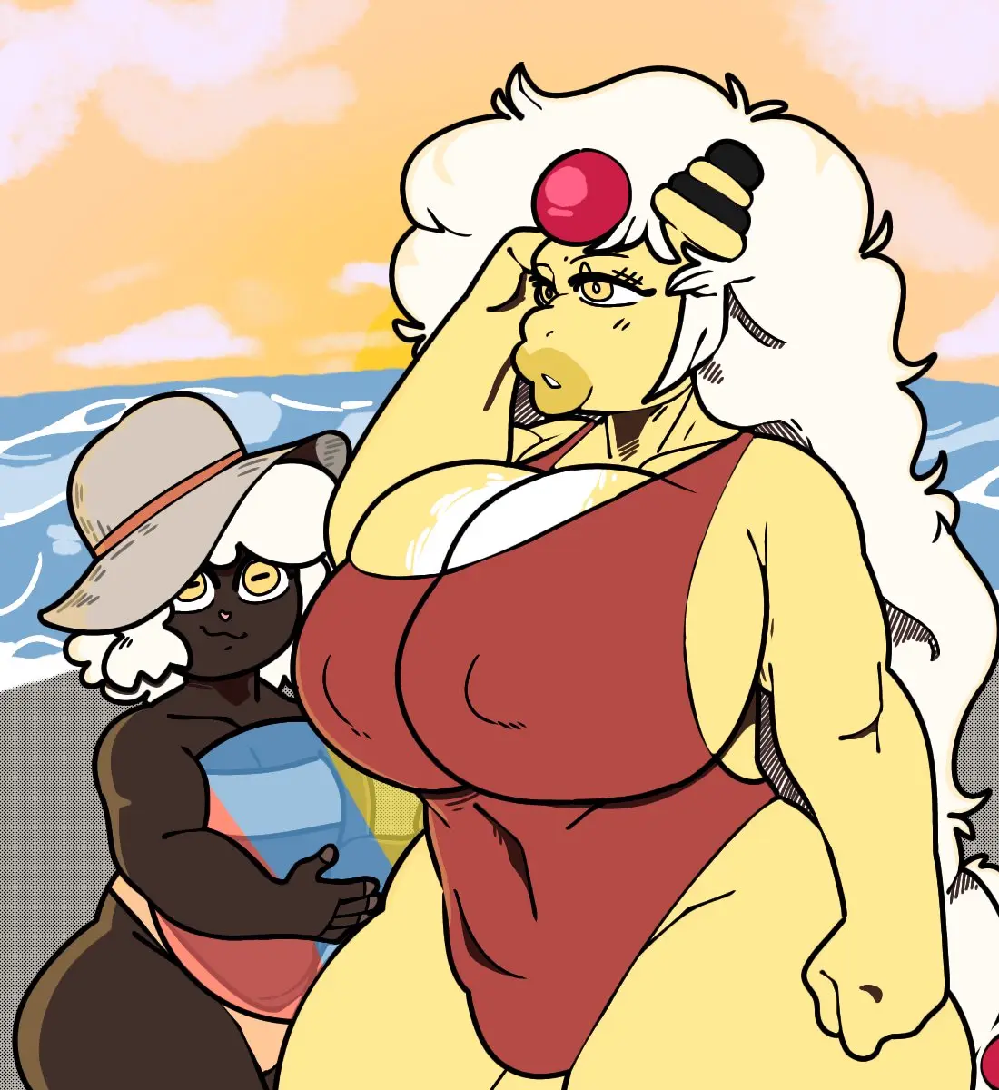 Image big_breasts,breasts,female,nipples,male,pokemon,pokemon_(species),thick_thighs,voluptuous,milf,wide_hips,beach,femboy,huge_breasts,swimsuit,curvy,curvy_body,curvy_female,curvy_hips,curvy_thighs,mother,curvaceous,girly,erect_nipples,swimwear,summer,mother_and_son,erect_nipples_under_clothes,femboy_on_female,ampharos,son,beachball,megokinho,lana_(megokinho),noah_(megokinho)