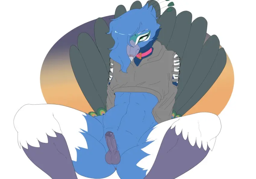 Image solo,male,penis,erection,humanoid_penis,balls,anthro,genitals,foreskin,uncircumcised,biped,avian,beak,bird,humanoid_genitalia,glans,transparent_background,galliform,phasianid,alpha_channel,peafowl,munkeesgomu