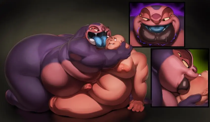 Image human,open_mouth,male,nude,disney,2boys,male_only,nude_male,fat_male,fat,overweight,alien,morbidly_obese,obese,overweight_male,alien/human,obese_male,lilo_and_stitch,morbidly_obese_male,jumba_jookiba,justmegabenewell