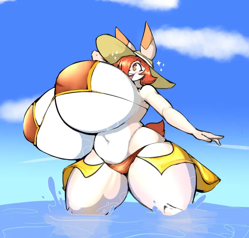 Image big_breasts,breasts,female,bikini,furry,thick_thighs,wide_hips,huge_breasts,rabbit,clare_(themushlord),lazydreamerart