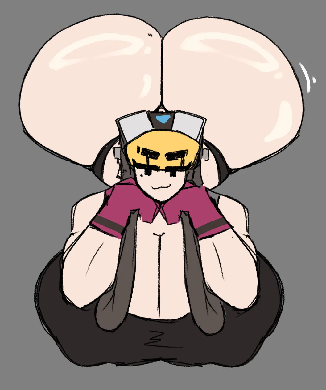 Image 1girls,breasts,female,light-skinned_female,light_skin,solo,gloves,short_hair,hat,huge_ass,huge_butt,thick_thighs,muscular,wide_hips,huge_breasts,blonde_hair,smug,presenting,yellow_hair,muscular_female,pawg,smug_face,smug_grin,beauty_mark,bushy_eyebrows,hat_(shewiff),pilot_hat,resting_breasts,shewiff