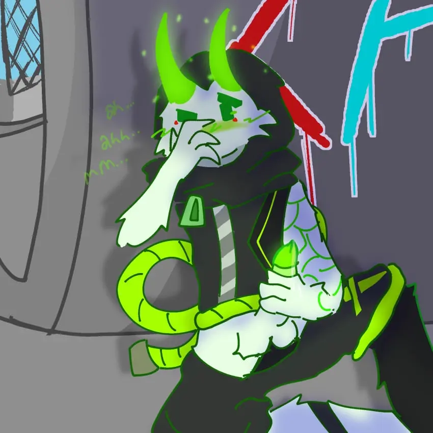 Image penis,embarrassed,horns,public,toony,jerking_off,glowing_penis,phighting,shuriken_(phighting)