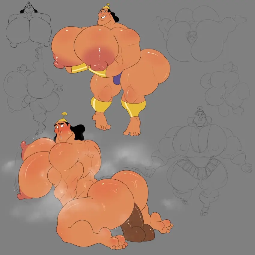 Image male,disney,muscular,muscular_male,male_only,yaoi,busty,bara,muscular_chest,the_emperor's_new_groove,big_chest,huge_chest,kindestwizzzard,kronk,the_emperor's_new_school