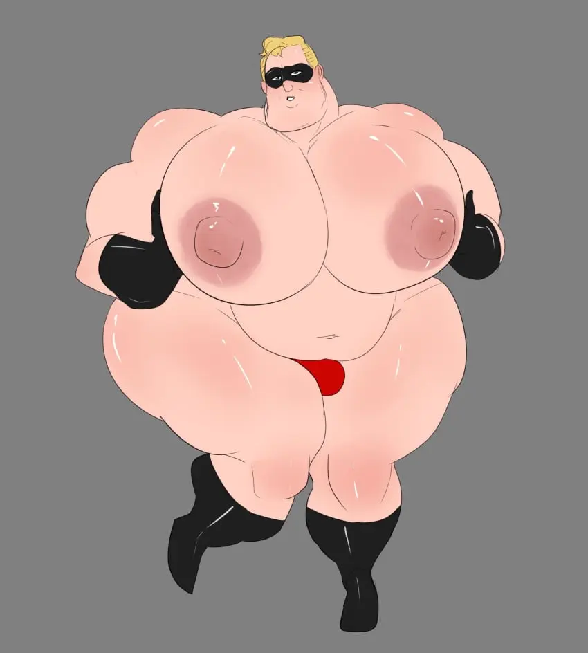 Image breasts,1boy,male,disney,male_only,huge_breasts,blonde_hair,busty,presenting_breasts,huge_nipples,hyper,the_incredibles,mask,male_breasts,dilf,pixar,huge_areolae,busty_boy,male_with_breasts,masked_male,masked,male_tits,robert_parr,kindestwizzzard,bob_parr,dad,mr._incredible