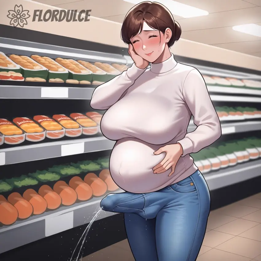 Image blush,breasts,brown_eyes,solo,standing,cum,penis,short_hair,sweat,1futa,erection,futanari,intersex,milf,embarrassed,ai_generated,pregnant,pregnant_belly,balls,futa_only,brown_hair,closed_eyes,ejaculation,handsfree_ejaculation,squirting,indoors,bulge,erection_under_clothes,erect_penis,sagging_breasts,cumshot,hands-free,sweater,saggy_breasts,erection_under_clothing,jeans,pregnant_futa,tenting,penis_under_clothes,ball_bulge,penis_bulge,hand_on_cheek,balls_under_clothes,orgasm_without_stimulation,flordulce,white_sweater,grocery_store,supermarket,hand_on_stomach,spontaneous_ejaculation,spontaneous_orgasm,squirting_through_clothes