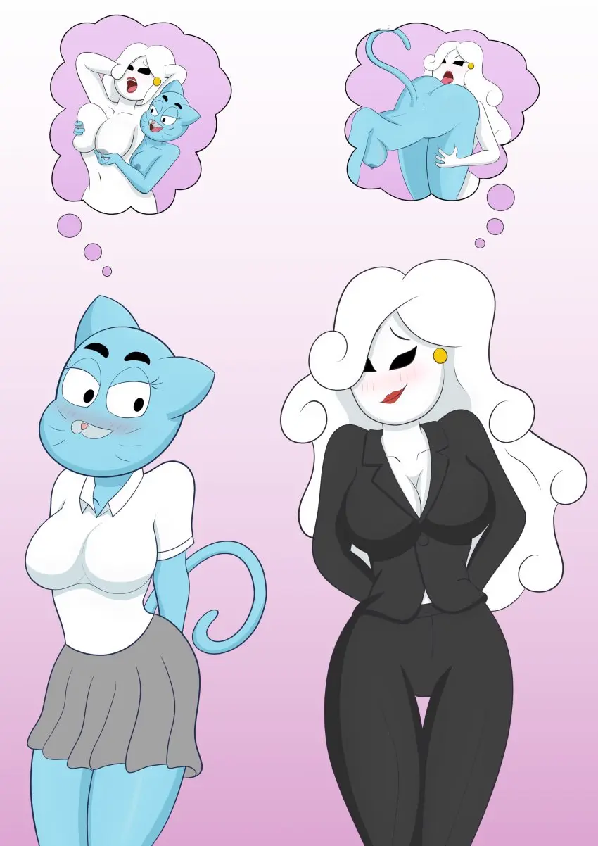 Image female,2girls,multiple_girls,milf,cat_ears,cat_girl,cat_tail,nicole_watterson,the_amazing_world_of_gumball,vakilak,yuki_yoshida