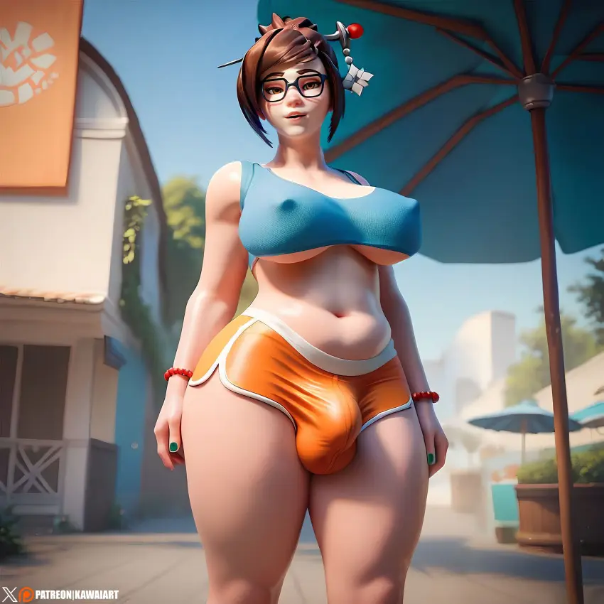 Image big_breasts,breasts,clothed,female,large_breasts,light-skinned_female,looking_at_viewer,shiny_skin,solo,navel,penis,ass,big_ass,seductive,thick_thighs,thighs,voluptuous,1futa,futanari,intersex,wide_hips,ai_generated,belly,underboob,balls,glasses,thick,thick_ass,parted_lips,futa_only,curvy,bulge,hairpin,bracelet,shorts,solo_futa,chubby,nipple_outline,swept_bangs,nipple_bulge,big_bulge,painted_nails,hair_bun,bulge_through_clothing,crop_top,overwatch,overwatch_2,voluptuous_futa,short_shorts,mei_(overwatch),penis_bulge,balls_under_clothes,futa_bulge,kawaiart