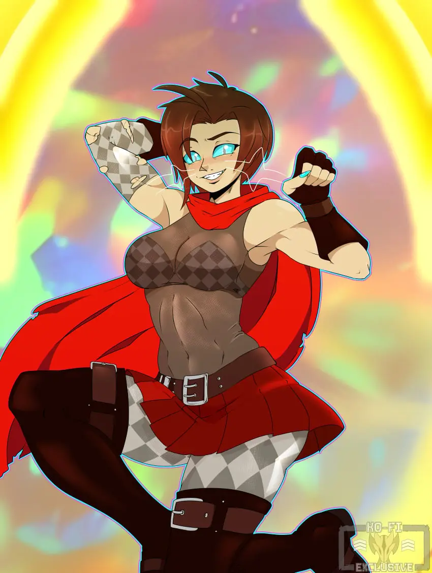 Image 1girls,female,female_only,human,solo,male,bra,cleavage,pose,posing,smug,smirk,see-through_clothing,possession,rwby,whiskers,ruby_rose,possessed,cmartist,curious_cat_(rwby),male_in_female_body