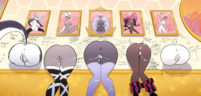 Image 1girls,female,female_only,cum,multiple_girls,pussy,furry,ass,cum_in_ass,anthro,cum_in_pussy,cum_inside,anus,pussy_juice,accurate_art_style,after_sex,after_vaginal,presenting,leaking_cum,creampie,hazbin_hotel,helluva_boss,loona_(helluva_boss),presenting_pussy,after_anal,presenting_ass,deadinside97,pussy_juice_leaking,tally_marks,5girls,stuck_in_wall,vivienne_medrano,glory_hole,glory_wall,take_your_pick,sera_(hazbin_hotel),through_wall,vivziepop,carmilla_carmine,cherri_bomb,velvette