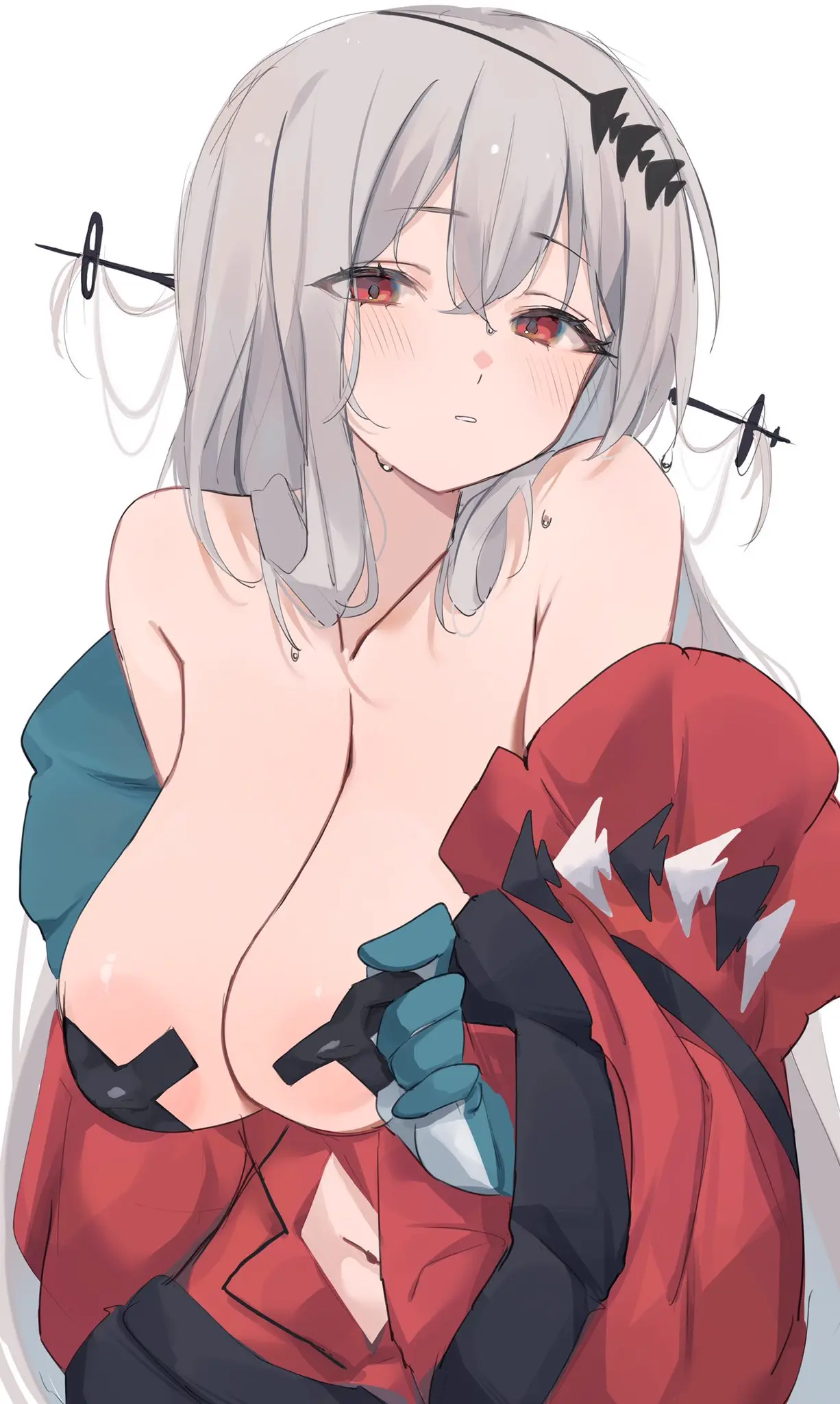 Image 1girls,breasts,female,female_only,arknights,pasties,areola_slip,chunta,skadi_(arknights),skadi_the_corrupting_heart_(arknights)