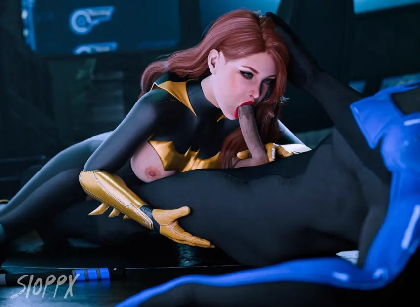 Image 1girls,breasts,breasts_out,female,1boy,male,oral,penis,cock,canon_couple,saliva,3d,blender,dick,blowjob,oral_sex,3d_(artwork),batman_(series),dc,dc_comics,oral_penetration,oral_insertion,sucking,sucking_penis,blender_(software),ripped_clothing,ripped_bodysuit,dick_grayson,nightwing,batgirl,spandex,spandex_suit,cock_sucking,barbara_gordon,barbara_gordon_(gotham_knights),batcave,batgirl_(gotham_knights),gotham_knights,sioppx