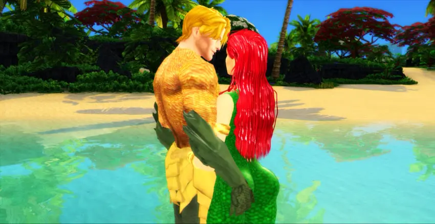 Image red_hair,3d,dc,dc_comics,hand_on_butt,aquaman,aquaman_(series),arthur_curry,atlantis,mera,pof3445,the_sims,the_sims_4