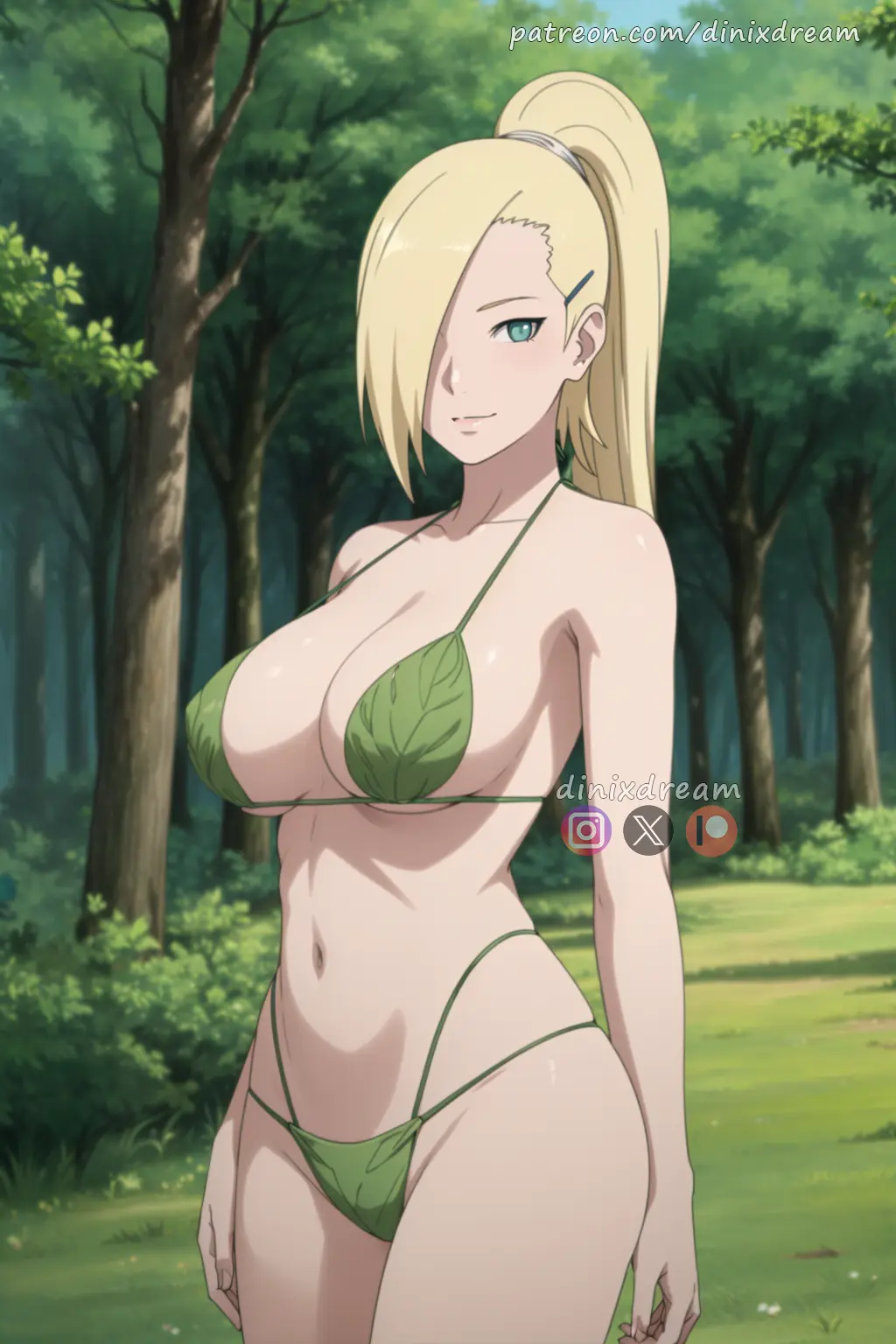 Image 1girls,big_breasts,blush,breasts,female,hair_ornament,looking_at_viewer,blue_eyes,navel,bikini,thick_thighs,thighs,voluptuous,hair_over_one_eye,ponytail,milf,patreon_username,ocean,ai_generated,artist_name,eyelashes,hair,thigh_gap,text,blonde_hair,stable_diffusion,swimsuit,nai_diffusion,curvy,curvy_female,curvy_figure,pinup,mature_female,cameltoe,outdoors,revealing_clothes,alternate_costume,bikini_top,from_below,eyeshadow,mature,naruto,naruto_(series),naruto_shippuden,skimpy,sagging_breasts,blonde_female,bikini_bottom,smirk,blush_lines,forest,nature,revealing_swimsuit,toned,toned_female,url,commentary,twitter_username,skimpy_bikini,web_address,leaf,ino_yamanaka,dinixdream,improvised_clothing,instagram_username,leaf_bikini