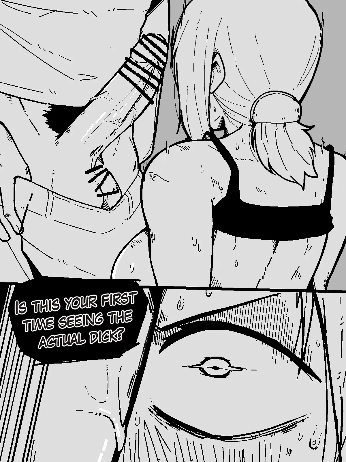 Image 1girls,female,1boy,male,penis,straight,big_penis,pants_down,tagme,tied_hair,black_and_white,comic,comic_page,restrained,belt,captured,bondage,tied_hands,tied_up,tank_top,undressing,crop_top,straight_sex,bound,bound_wrists,pulling_pants_down,no_color,imminent_oral,penis_out,imminent_rape,attack_on_titan,eren_jaeger,male_on_female,talking_to_partner,mark_gavatino,undressing_self,tank_top_lift,ymir_(shingeki_no_kyojin),belt_bondage,pulling_down_pants,surprised_by_penis