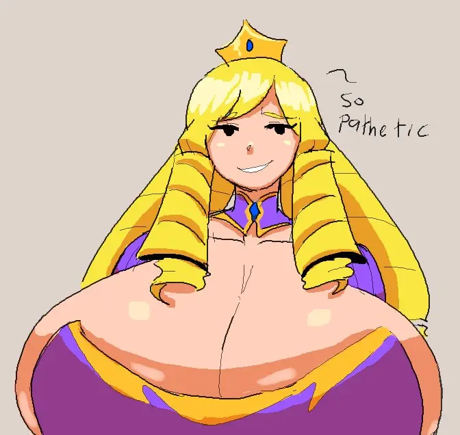 Image 1girls,big_breasts,breasts,female,female_only,looking_at_viewer,smile,solo,female_focus,cleavage,jewelry,sideboob,solo_female,huge_breasts,breasts_bigger_than_head,breasts_bigger_than_torso,enormous_breasts,gigantic_breasts,hyper_breasts,blonde_hair,smug,lewdicrousart,talking,queen,giant_breasts,simple_eyes,talking_to_viewer,hyper,crown,smug_face,smug_grin,bursting_breasts,smug_smile,smug_expression,pathetic,huge_cleavage,insult,insulting,insulting_viewer,pathetic_(meme),queen_marigold_(lewdicrousart),sadistic