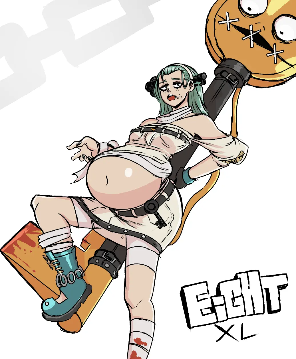 Image 1girls,female,1boy,male,belly,big_belly,guilty_gear,guilty_gear_strive,a.b.a,paracelsus,eightxl