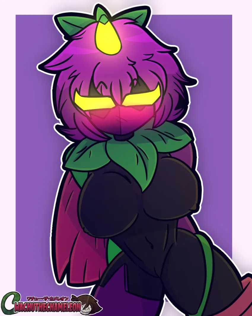 Image big_breasts,breasts,female,nude,yellow_eyes,nude_female,brawl_stars,plant,lily_(brawl_stars)