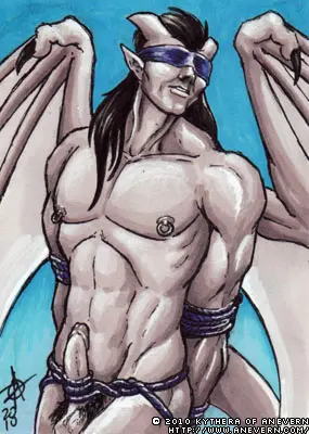Image long_hair,nipples,solo,male,penis,erection,humanoid,humanoid_penis,balls,hair,wings,piercing,genitals,low_res,bondage,nipple_piercing,humanoid_genitalia,pubes,blindfold,bound,restraints,masculine,rope,rope_bondage,membrane_(anatomy),membranous_wings,2010,gargoyle,kytheraoa