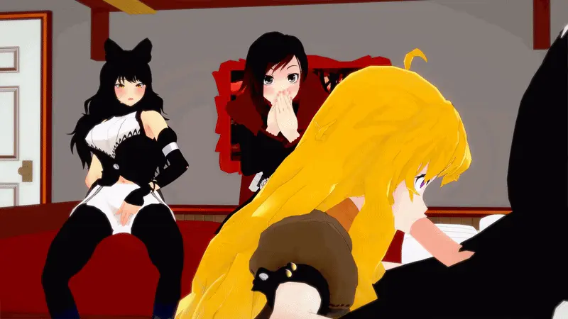 Image clothed,clothing,female,human,1boy,black_hair,male,multiple_girls,oral,penis,faceless_male,clothed_female,blonde_hair,purple_eyes,pale_skin,black_hair_female,blowjob,masturbation,animated,red_highlights,gif,blonde_female,3girls,cuckquean,rwby,yang_xiao_long,voyeur,ruby_rose,silver_eyes,watching,blake_belladonna,cucked_by_human,submergedbird