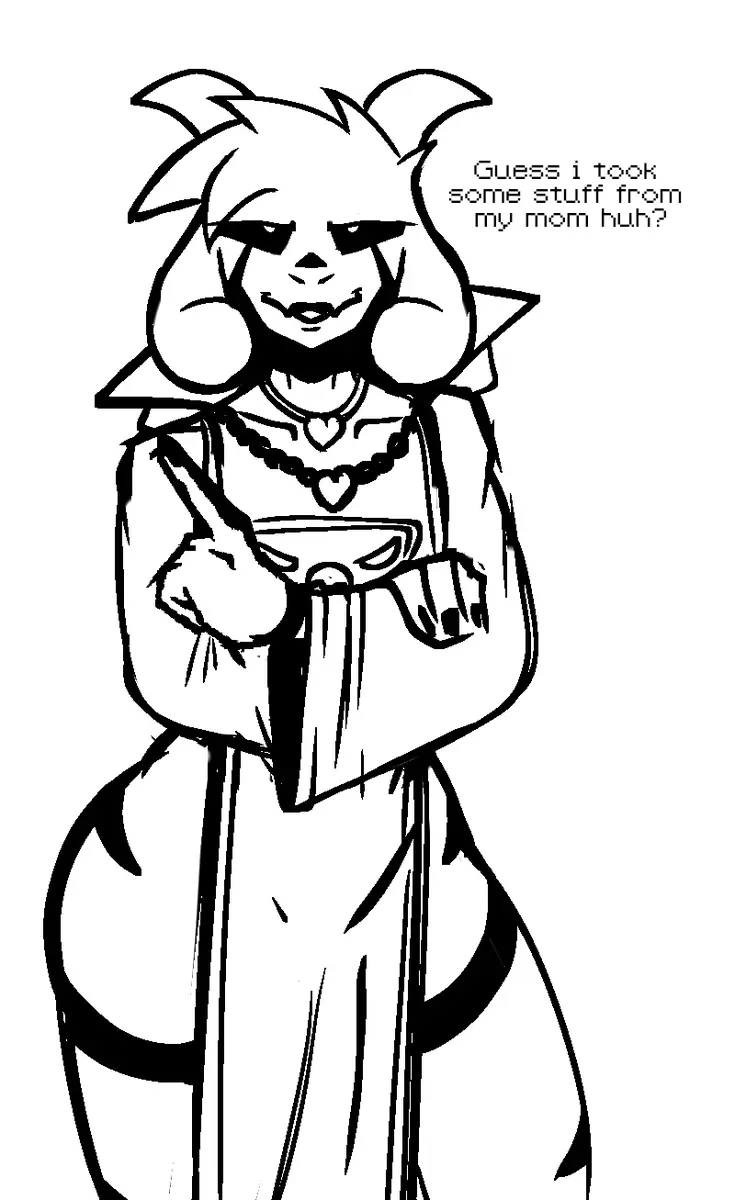 Image 1boy,male,choker,thick_thighs,horns,femboy,male_only,anthro,text,horn,fingers,undertale,goat,undertale_(series),no_color,asriel_dreemurr,nanodude78,asriel_dreemurr_(god_form)