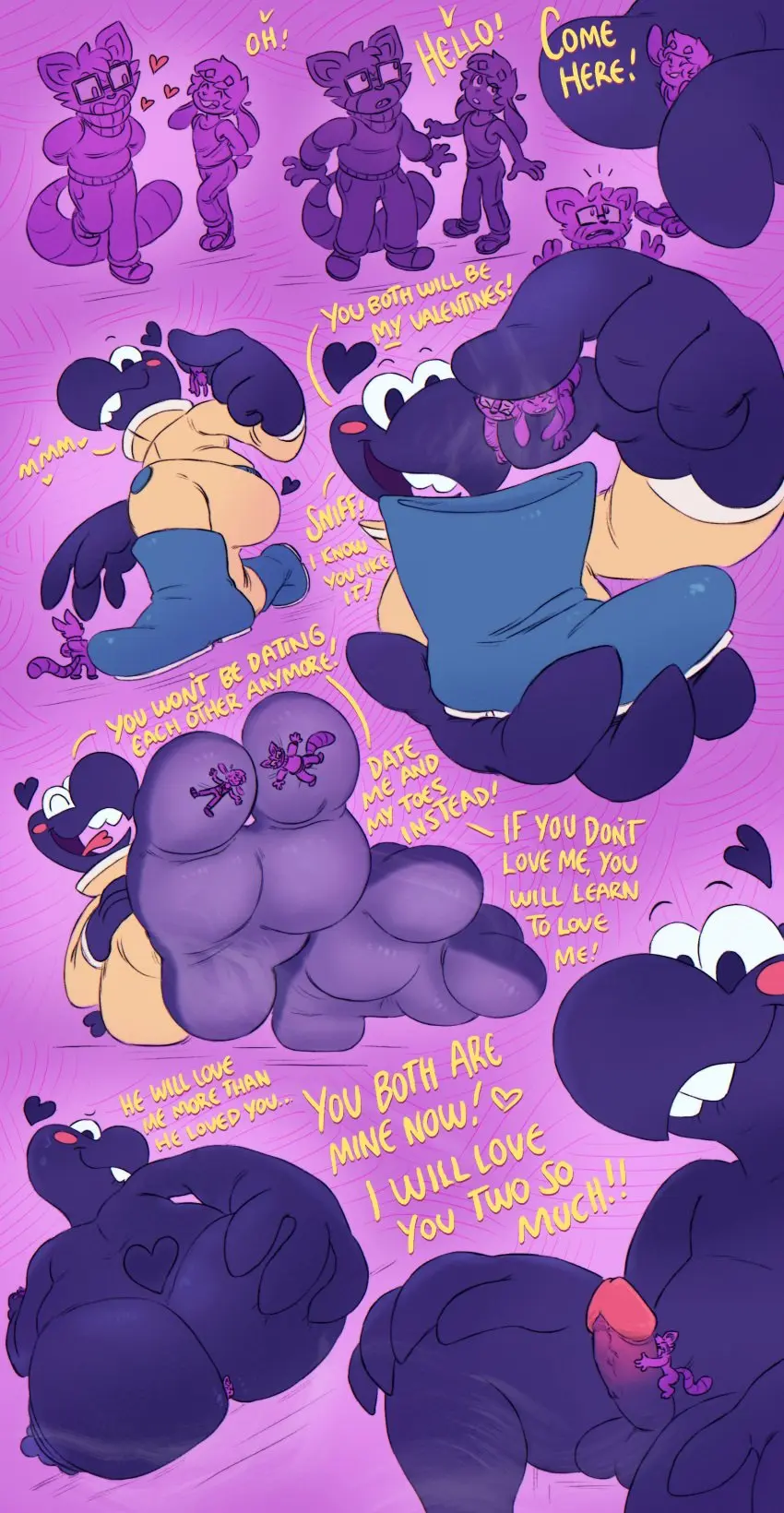 Image clothing,hi_res,male,penis,ass,feet,male/male,balls,anthro,foot_fetish,absurd_res,soles,genitals,toes,group,trio,foot_focus,macro,foot_play,micro,trapped_in_shoe,inside_clothing,trapped_in_clothing,inside_shoe,2_toes,pozole,pozole_(character),stuck_to_foot,underfoot