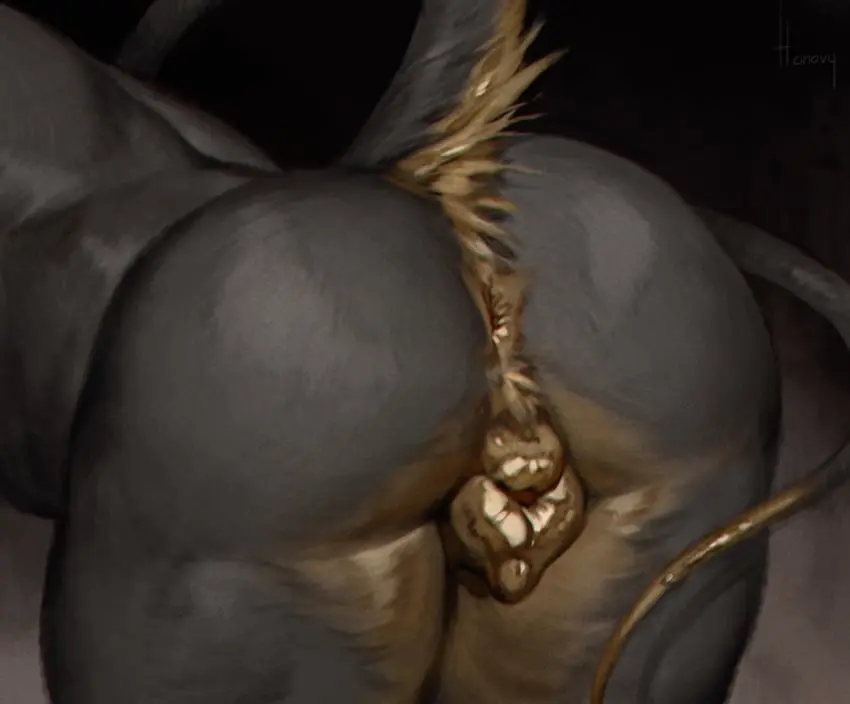 Image 2023,female,solo,nude,pussy,tail,ass,digital_media_(artwork),digital_painting_(artwork),gold_(metal),anthro,anus,presenting,canid,canine,fur,genitals,mammal,black_body,presenting_hindquarters,animal_genitalia,canine_genitalia,animal_pussy,black_fur,close-up,canine_pussy,long_tail,honovy,orexis