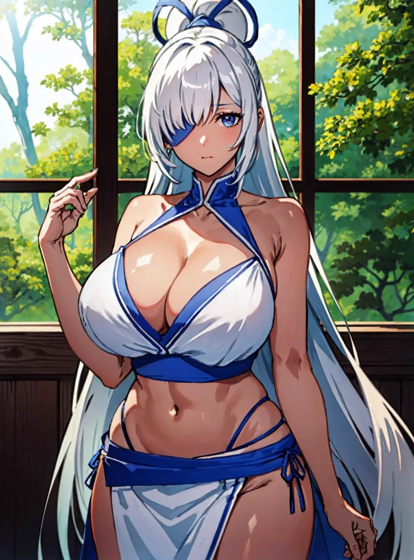 Image female,looking_at_viewer,ai_generated,samurai_shodown,video_games,makimass_ai,majikina_mina