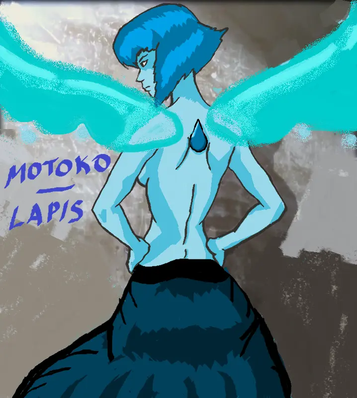 Image 1girls,female,solo,blue_hair,ass,back,blue_body,ass_cleavage,cartoon_network,gem_(species),steven_universe,lapis_lazuli_(steven_universe),ghost_in_the_shell,scene_reference