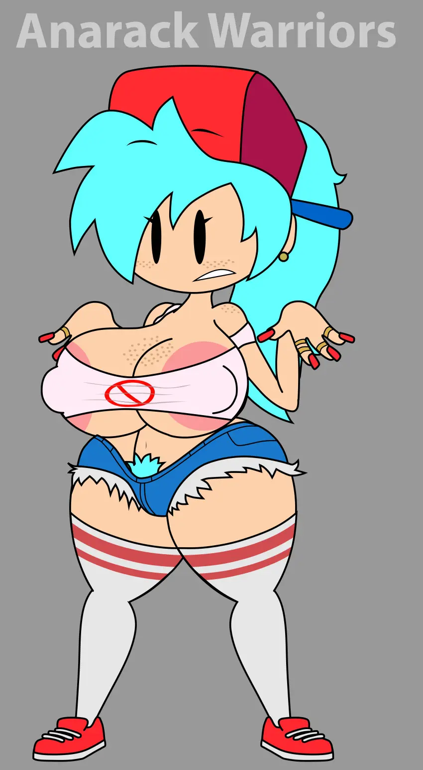 Image 1girls,big_breasts,breasts,female,long_hair,solo,standing,blue_hair,earrings,hat,thick_thighs,hair,curvy_figure,socks,pubic_hair,shorts,edited,nipple_bulge,shoes,rule_63,red_nails,friday_night_funkin,rings,boyfriend_(friday_night_funkin),pussy_hair,upscaled,female_boyfriend_(friday_night_funkin),anarack