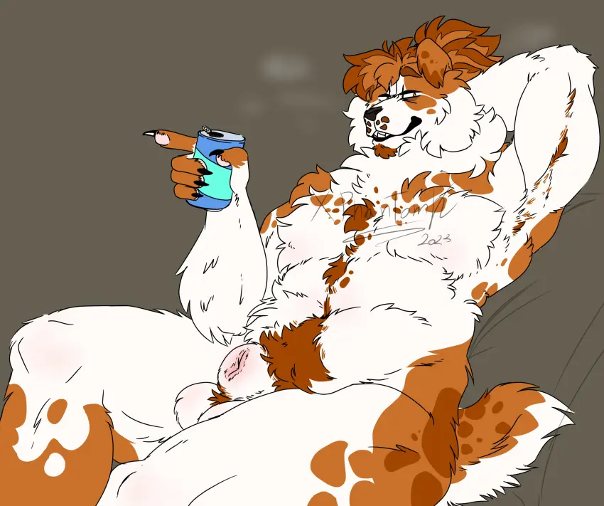 Image hi_res,looking_at_viewer,simple_background,smile,solo,male,nude,penis,tail,freckles,muscular,smiling_at_viewer,belly,big_belly,teeth,balls,hair,size_difference,anthro,tied_hair,canid,canine,canis,domestic_dog,fur,genitals,holding_object,mammal,orange_body,armpit_fetish,white_body,animal_genitalia,animal_penis,canine_genitalia,canine_penis,fluffy,sheath,tuft,orange_fur,white_fur,pubes,larger_male,body_hair,armpit_hair,beverage,chest_hair,smelly,facial_tuft,cheek_tuft,molosser,raised_arm,freckled_face,xphantomk,edu_(xphantomk),mountain_dog,saint_bernard