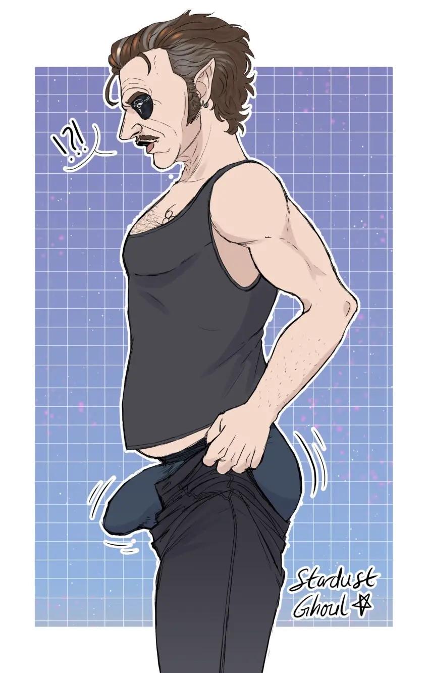 Image penis,underwear,earrings,erection,earring,tattoo,pants_down,brown_hair,chest_tattoo,erect_penis,boner,tank_top,jeans,confusion,black_lipstick,hairy_chest,boxers,chest_hair,black_eyeshadow,black_tank_top,tattoo_on_chest,boner_in_pants,pointed_ears,mustache,sideburns,cardinal_copia,ghost_bc,papa_emeritus_iv,greying_hair,stardustghoul,pulling_pants_up
