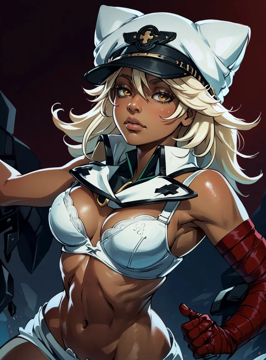 Image female,looking_at_viewer,ai_generated,video_games,guilty_gear,makimass_ai,ramlethal_valentine