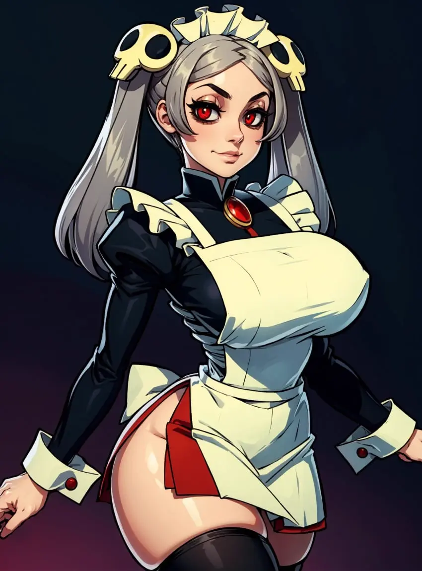 Image female,looking_at_viewer,ai_generated,video_games,skullgirls,makimass_ai,bloody_marie,marie_korbel
