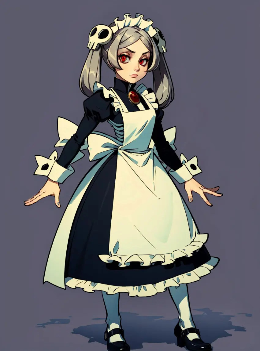 Image female,looking_at_viewer,ai_generated,video_games,skullgirls,makimass_ai,bloody_marie,marie_korbel
