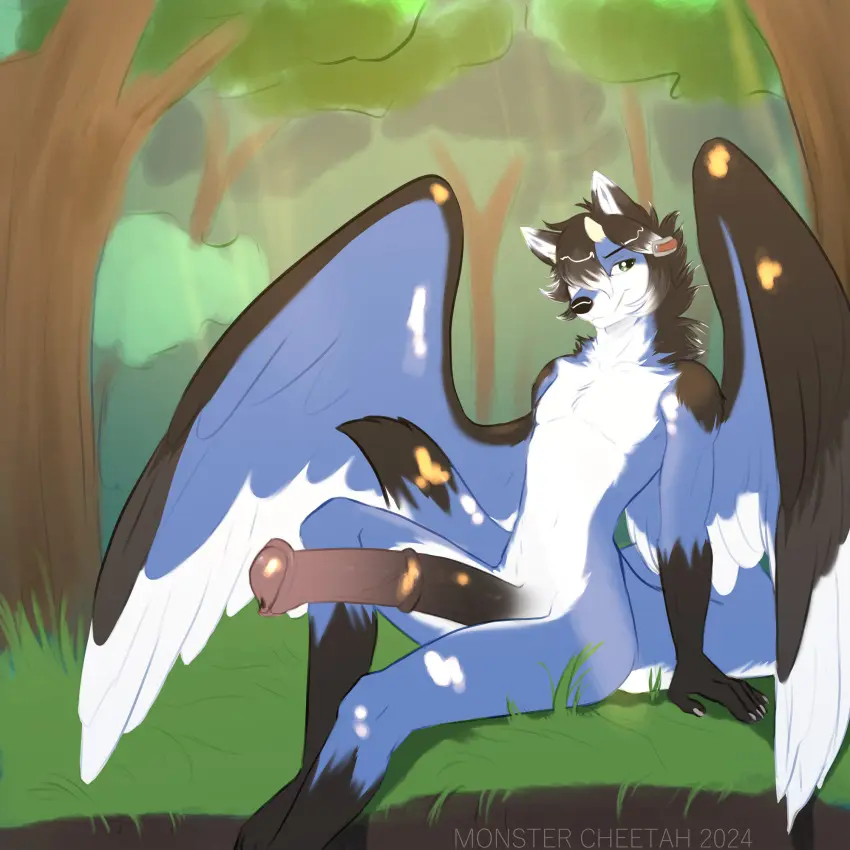 Image hi_res,looking_at_viewer,solo,black_hair,male,penis,big_penis,accessory,hair_accessory,hair,huge_cock,wings,anthro,green_eyes,mythology,sitting,canid,canine,canis,fur,genitals,mammal,wolf,claws,black_body,horn,hairpin,blue_body,white_body,scalie,tree,blue_fur,animal_genitalia,animal_penis,nature,plant,hybrid,mythological_creature,dragon,mythological_scalie,white_fur,equine_genitalia,equine_penis,black_fur,grass,monstercheetah,felix_(roketchu)
