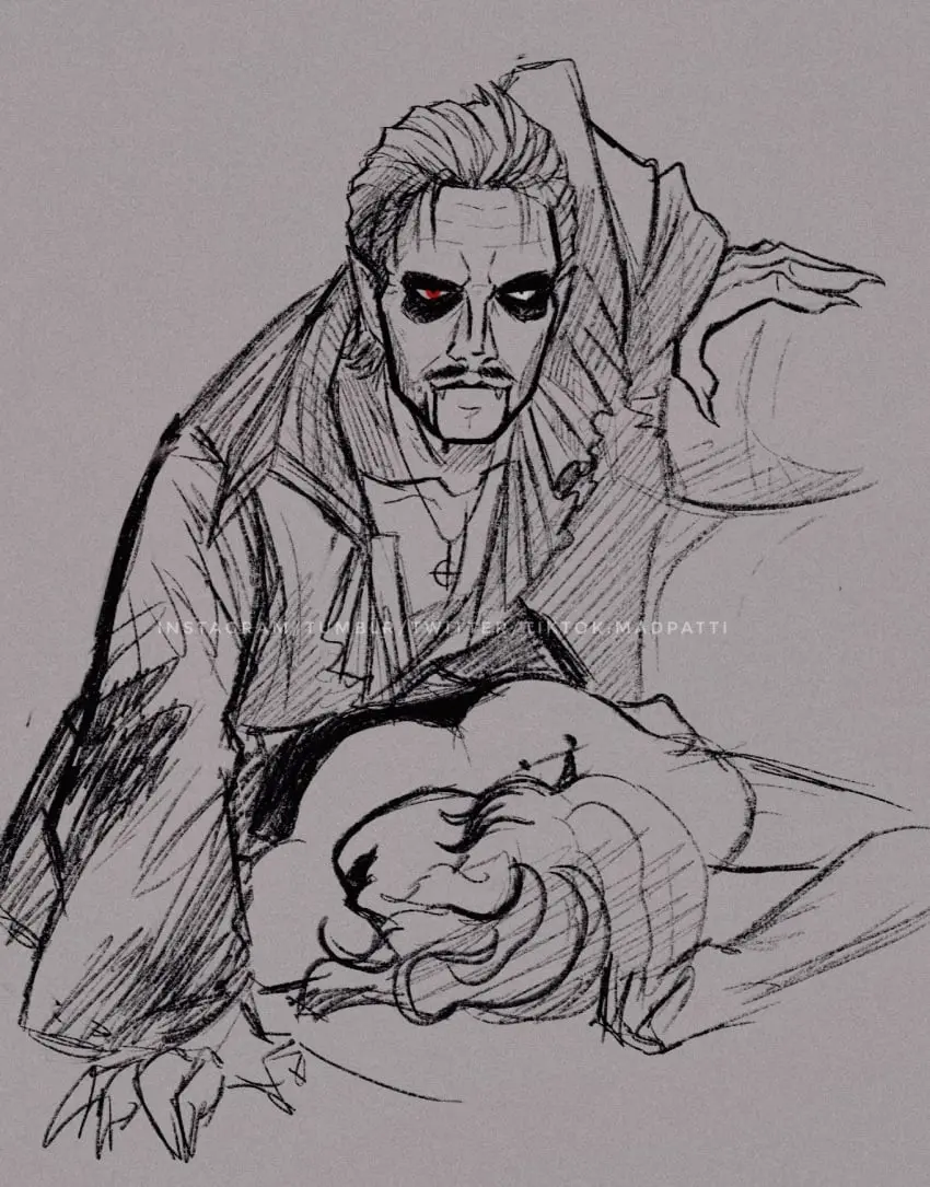 Image tagme,vampire,sketch,questionable_consent,cardinal_copia,ghost_bc,drinking_blood