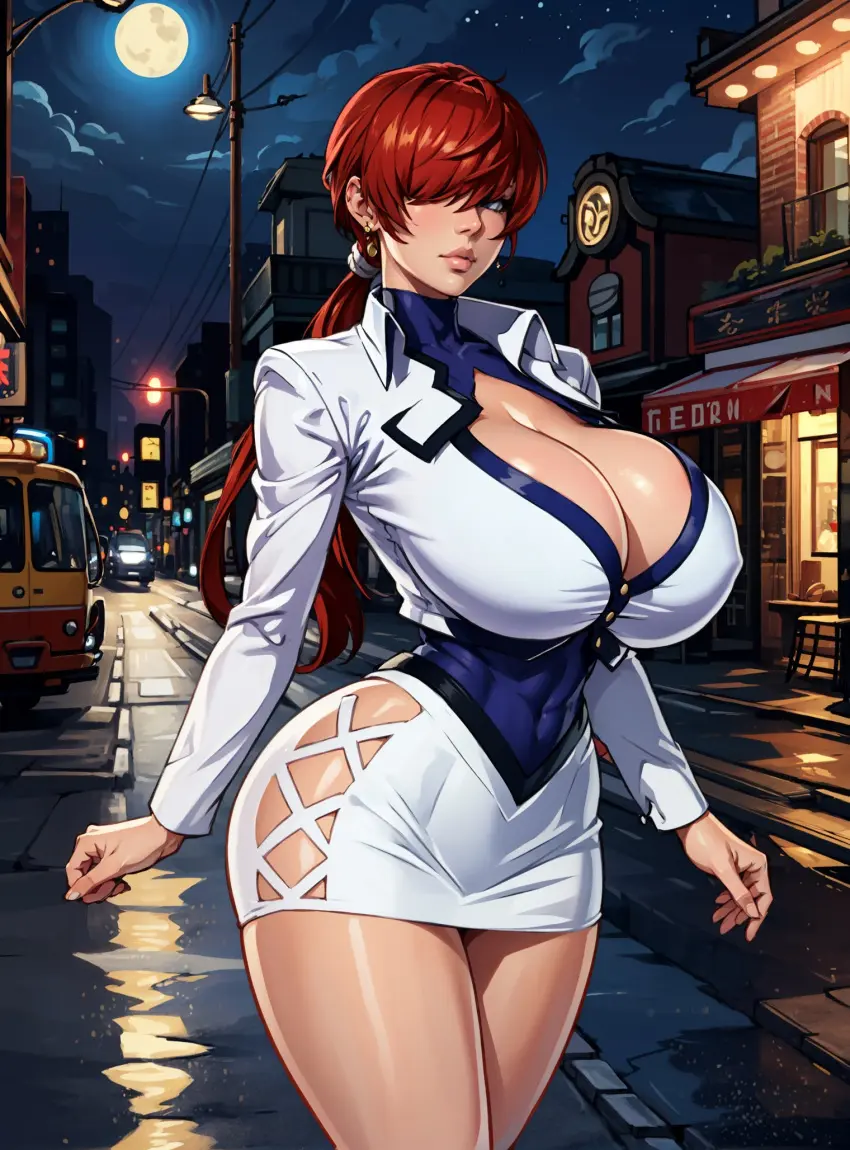 Image female,looking_at_viewer,ai_generated,video_games,king_of_fighters,makimass_ai,shermie_(kof)