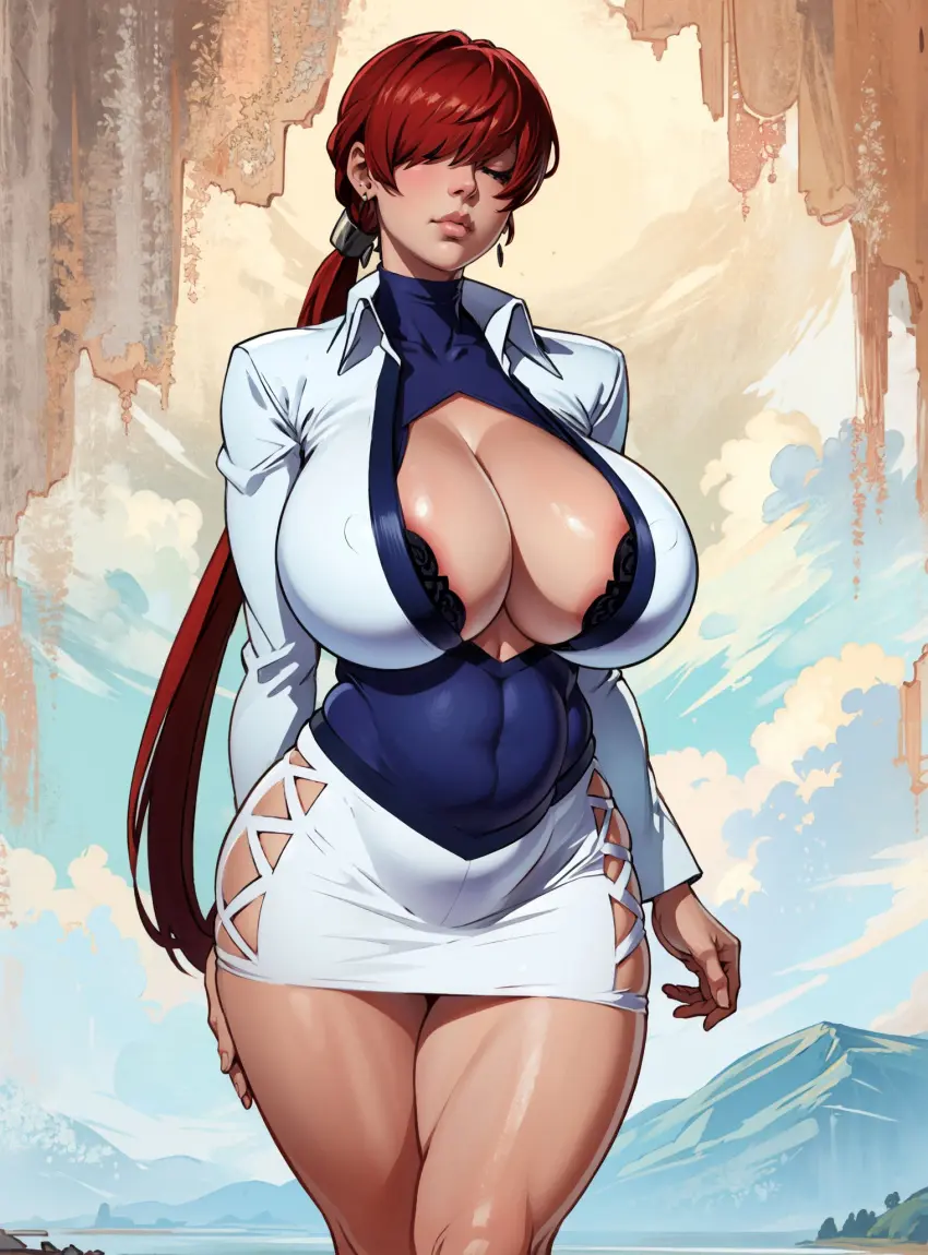 Image female,looking_at_viewer,ai_generated,video_games,king_of_fighters,makimass_ai,shermie_(kof)