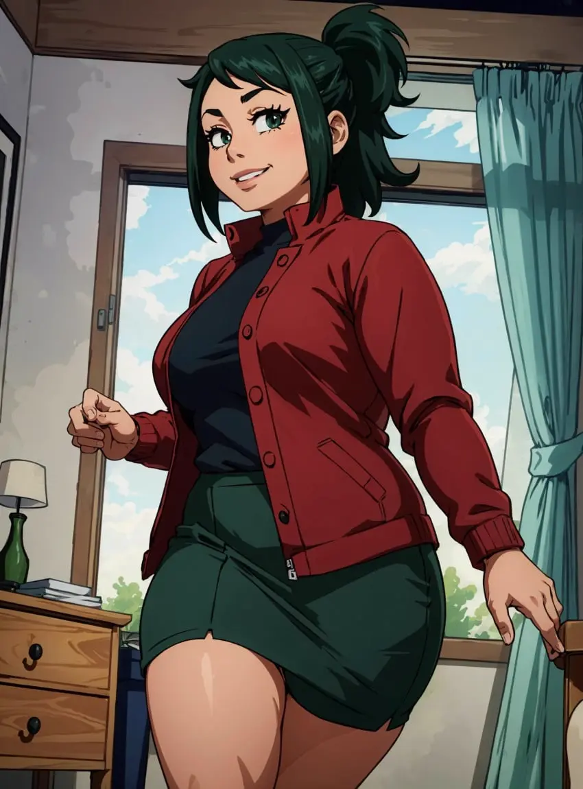 Image female,looking_at_viewer,ai_generated,my_hero_academia,inko_midoriya,makimass_ai