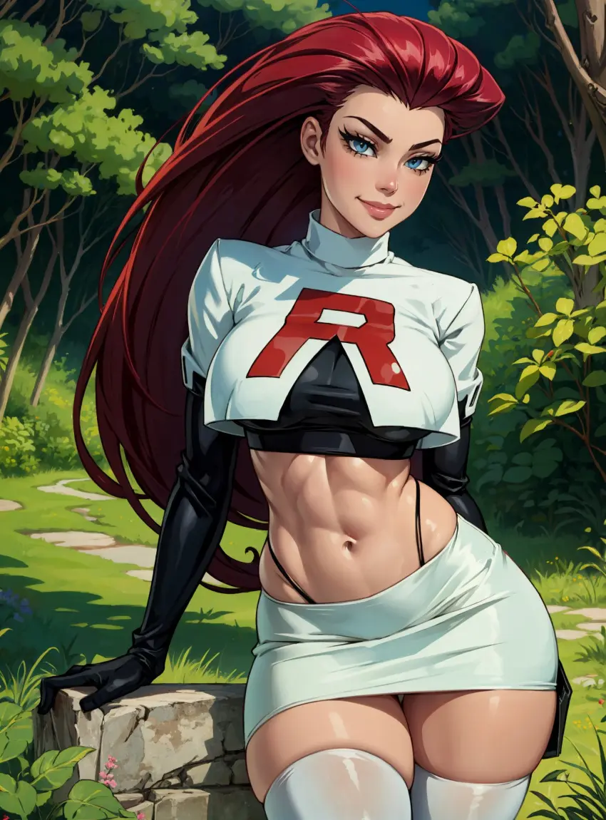 Image female,looking_at_viewer,pokemon,ai_generated,jessie_(pokemon),makimass_ai