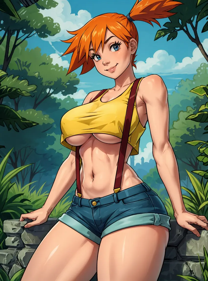 Image 1girls,female,female_only,human,looking_at_viewer,solo,pokemon,ai_generated,kasumi_(pokemon),misty_(pokemon),makimass_ai