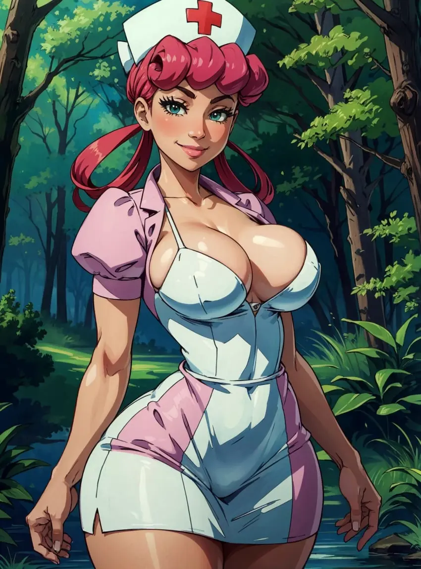 Image female,looking_at_viewer,pokemon,ai_generated,makimass_ai,nurse_joy