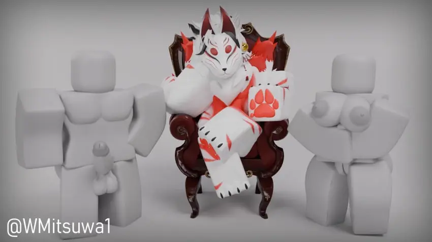 Image 1girls,female,male,2boys,tagme,3d,roblox,roblox_avatar,robloxian,kitsune,9_tails,warren_mitsuwa,wmitsuwa1